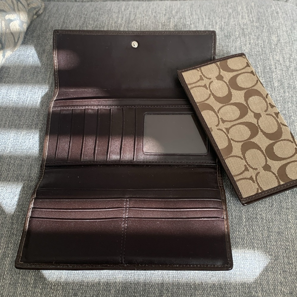 Authentic Coach slightly used wallet with check book